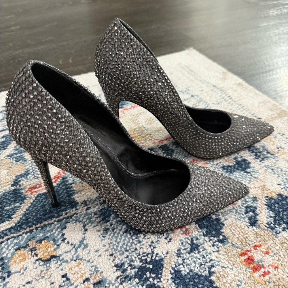 Steve Madden Glittering Silver Heels - Picture 4 of 6